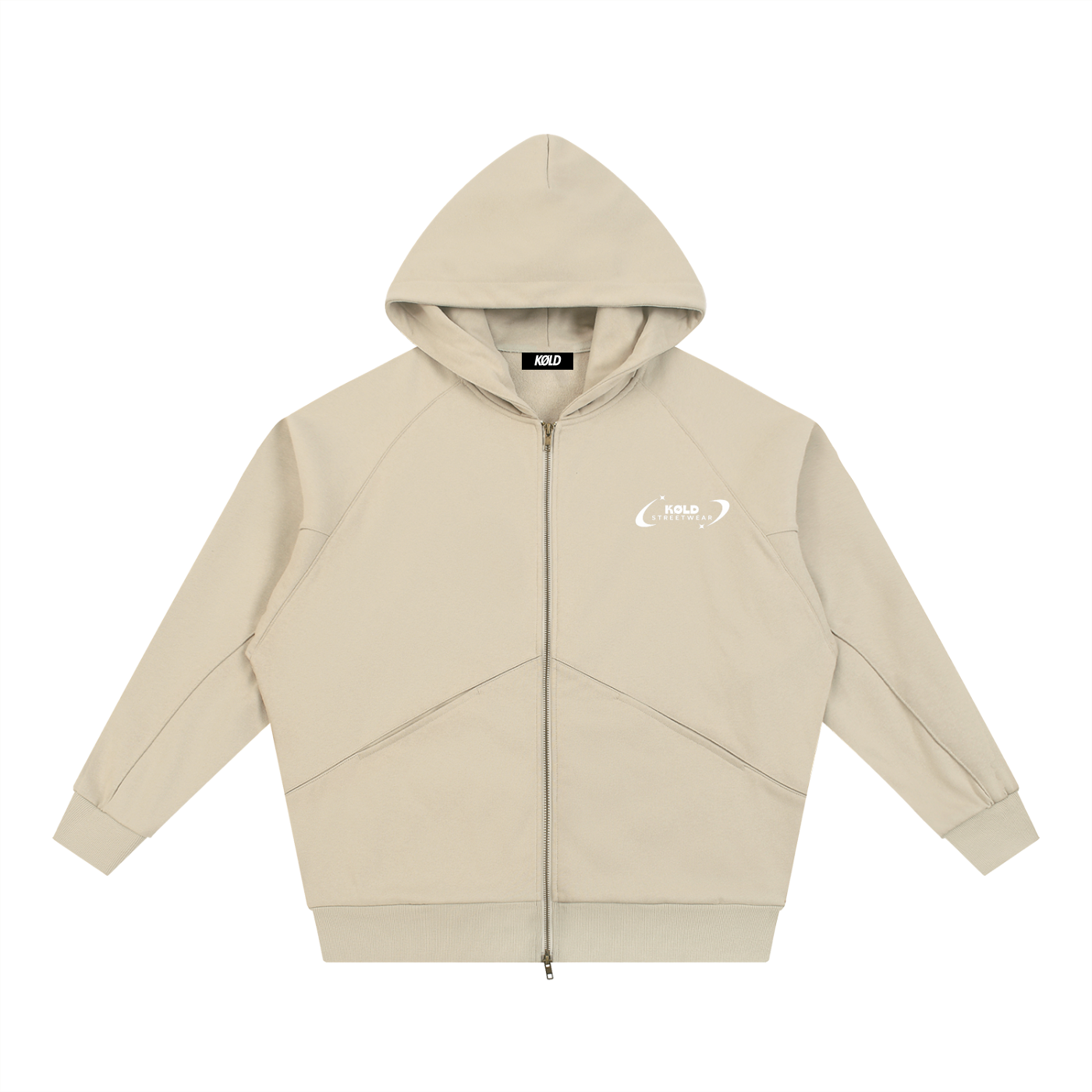 Dolman Sleeve Zip-Through Fleece Hoodie