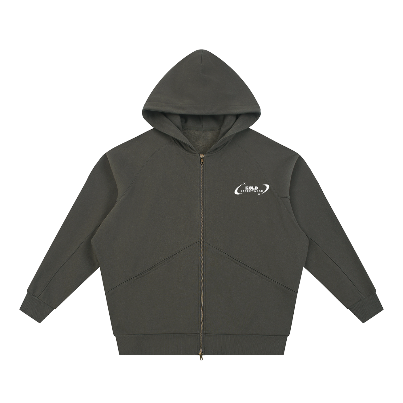 Dolman Sleeve Zip-Through Fleece  Hoodie